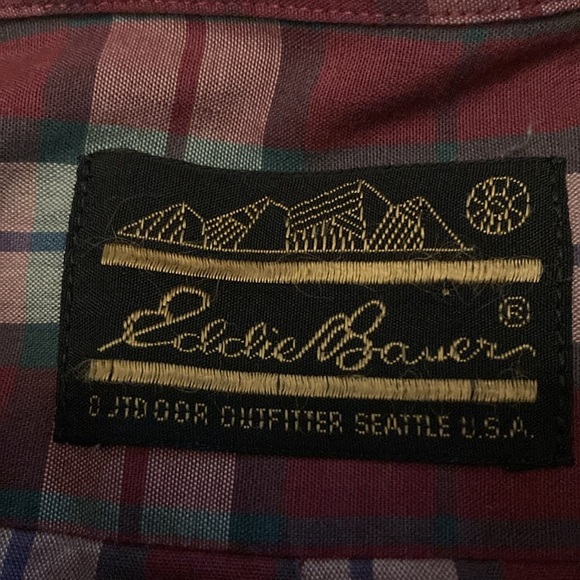 Eddie Bauer men’s large plaid casual button down shirt long sleeve classic - Picture 4 of 10